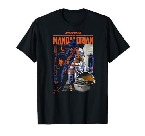 T-shirt Star Wars The Mandalorian split design haut geek imprimé coton