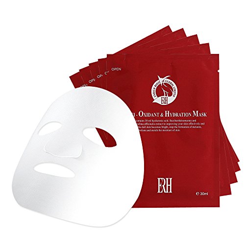 Hydrating Face Mask For Men and Women By ERH - Top Rated Formula Full of Antioxidants and Hydration. Best Gift Set With 5 Sheet Masks In A Pack