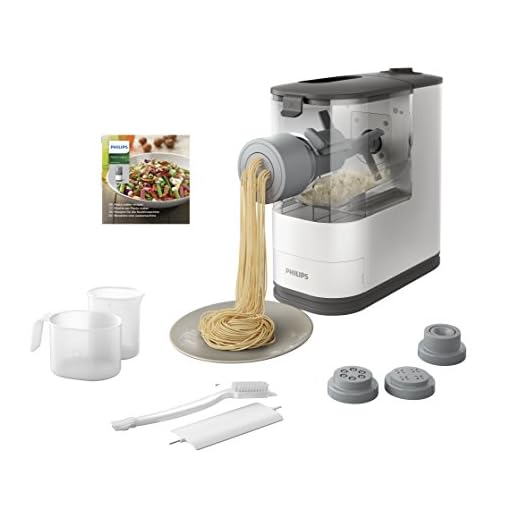Philips HR2333/12 Pastamaker (vollautomatisierte Nudelmaschine mit 4 Formscheiben) weiß/grau