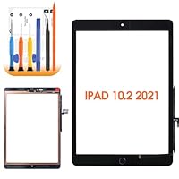 AGCUT Digitizer für iPad 9 2021 Touch Screen für iPad 9th Generation 10.2 2021 A2602 A2603 A2604 A2605 Front-Touchscreen Inklusive Reparaturteil (Schwarz mit Homebutton)