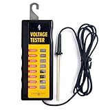 BEIYI Electric Fence Voltage Tester, Max 2000V-12kV Portable Fence Tester, Neon Lights Testing Tool Fault Finder for Farm