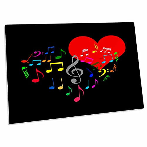 3dRose Singing Heart grande con notas musicales coloridas