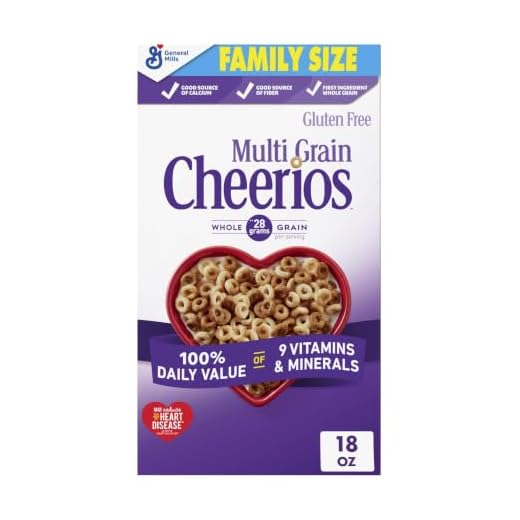 Multi Grain Cheerios, Heart Healthy Breakfast Cereal, Gluten Free, Family Size, 18 oz