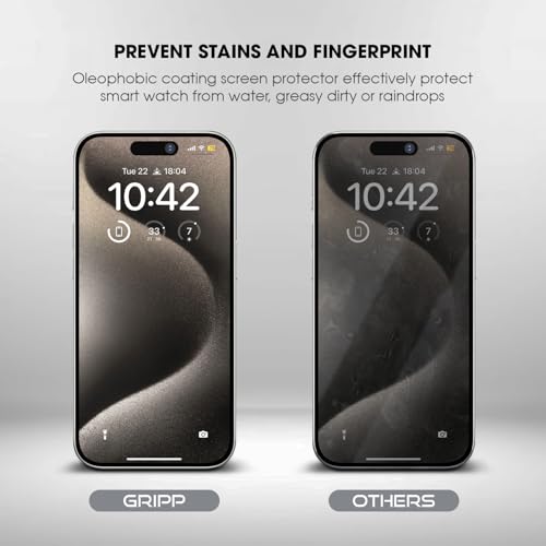 Image of GRIPP Privacy Tempered Glass Screen Protector for iPhone 15 (6.1 inch), 2-Way Anti-Spy Protection, 2.5D Round Edges, Scratch-Resistant, 9H Hardness, Bubble Free