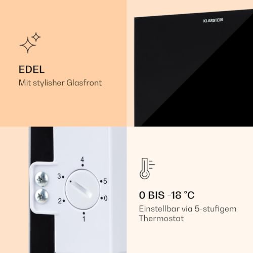 Klarstein Pluto Gefrierschrank 80 Liter mit Thermostat und Glasfront