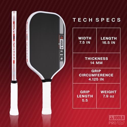 Image of JOOLA Pro IV Pickleball Paddles - Raw Carbon Fiber Surface - Perseus, Hyperion, Scorpeus & Magnus Shapes - 14mm /16mm - Tech Flex Power - Propulsion Core - Wide or Elongated - UPA-A and USAP Approved