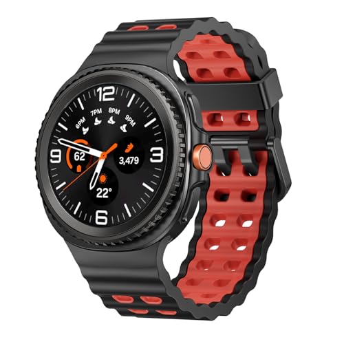 Sodhad Marine Silicone Sport Band Compatible with Samsung Galaxy Watch 8 Classic 46mm Men Women, Soft Silicone Sport Breathable Band for Galaxy Watch 8 Strap 44mm 40mm