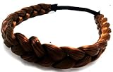Thai Headband Elastic Stretch Hair Braided Hairpiece Hair Accessories Bohemian style. (1 Brown 2Cm)