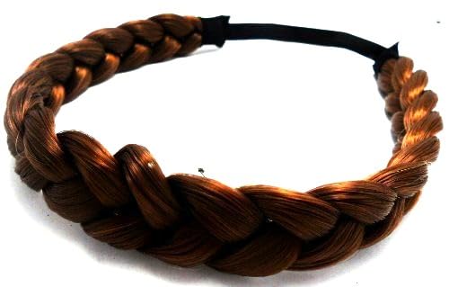 Thai Headband Elastic Stretch Hair Braided Hairpiece Hair Accessories Bohemian style. (1 Brown 2Cm)