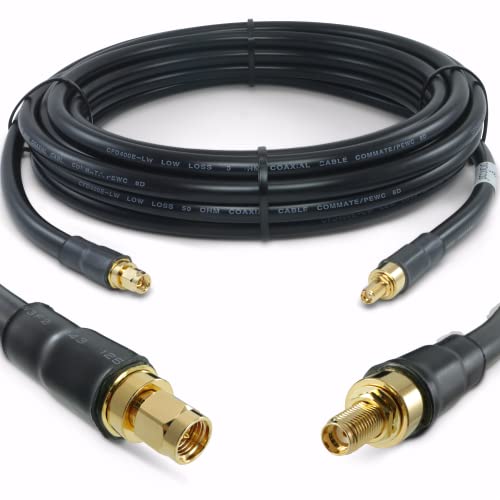 Proxicast 25 ft SMA Male to SMA Female Premium 400 Series Low-Loss Coax Cable (50 Ohm) - Antenna Lead Extender for 4G LTE, 5G Modems/Routers, Ham, ADS-B, & GPS (Not for TV or WiFi) (ANT-144-001-25) Proxicast 25 ft SMA Male to SMA Female Premium 400 Series Low-Loss Coax Cable (50 Ohm) - Antenna Lead Extender for 4G LTE, 5G Modems/Routers, Ham, ADS-B, & GPS (Not for TV or WiFi) (ANT-144-001-25)
