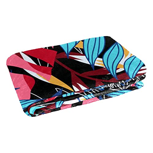Plaid chaud feuilles tropicales : résout le froid sur canapé et lit 150x100 cm