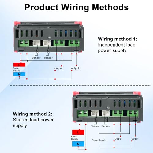 Einstellbarer Temperaturregler Schalter Binghe Digitaler Thermostat AC 110-220V mit Doppel Sonde Heizung Sensor, Temperatur Regler Thermostat für Inkubator Hühner Heizfolie Amphibien Reptilien