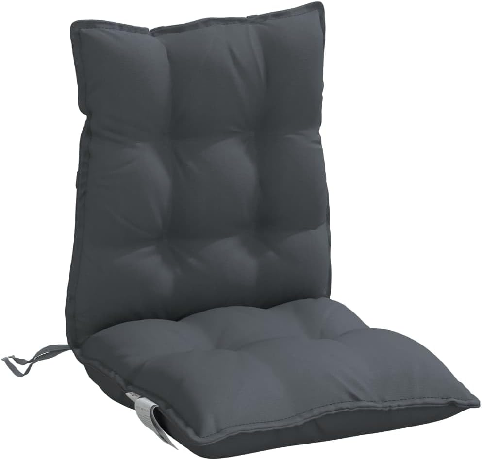 vidaXL Lowback Chair Cushions 2 Pcs - Anthracite Oxford Fabric Water- Seat Pads - Indoor/Outdoor Garden Patio Furniture - 39.4"x19.7"x2.8"