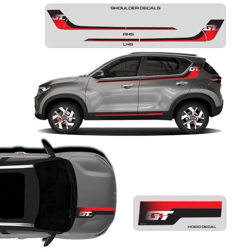 Image of GT Edition Car Graphics for Sonet| Colour - Steel Silver| Size - 30.5 x 7 cm
