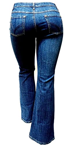 Set of x2 Womens Plus Size Denim Jeans Mix Style & Color Bootcut & Skinnny Random 2 Piece2