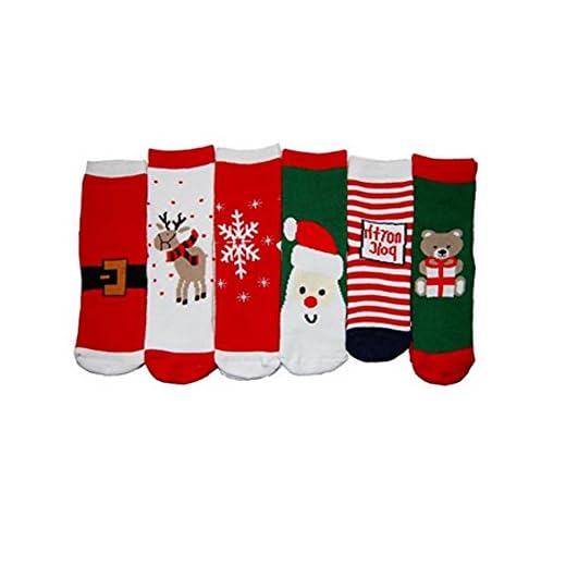 Stillshine Chaussettes bébé/Enfant, Chaussettes de Noël Automne/Hiver (1-10 Ans) (3 Paires, 1-3 Ans)