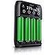CSL - Universal Batterie Ladegerät - Akku Batterieladegerät Intelligent Battery Charger - für Li-ion, NI-MH, NI-Cd, LiFePo4 Akkus 18650 AA AAA Batterien und Akkus - LCD Display mit Echtzeitanzeige
