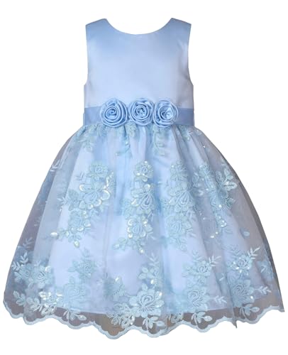Bonnie Jean Girls Size 12M-16 Embroidered Sequin Mikado Dress