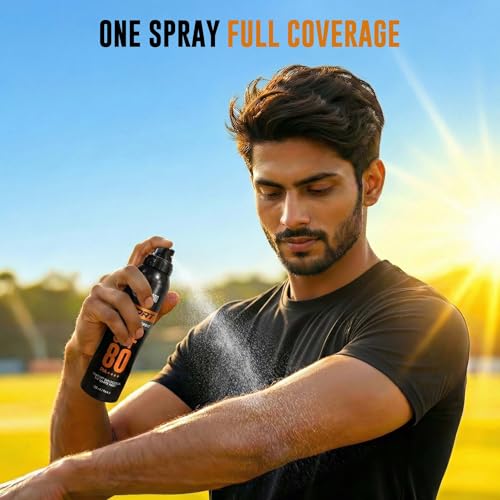 Image of BEARDO SPF 80 Sport Aerosol Sunscreen Spray PA++++ | Water & Sweat Resistant | Broad Spectrum UVA UVB Protection | Lightweight Quick Dry Aerosol | Outdoor Sports Sunscreen