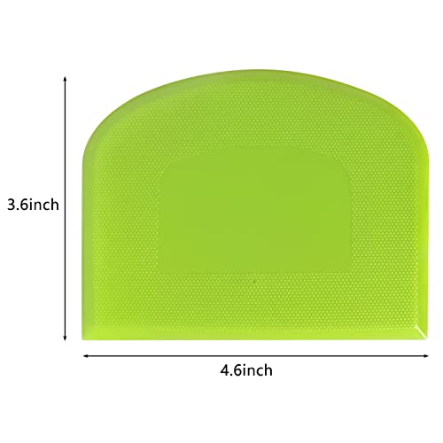 Alltop Bowl Spatula & Bench Scraper,Flexible Plastic Multipurpose Kitchen Pastry Cutter Tool,Food Scrappers For Bread Dough Baking Cake Fondant Icing,Set Of 2 Pieces - White,Green #TOP1