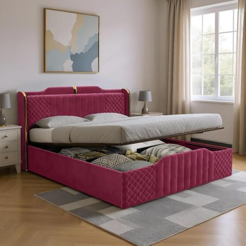 Image of Wakefit Velura King Size Hydraulic Storage Upholstered Bed