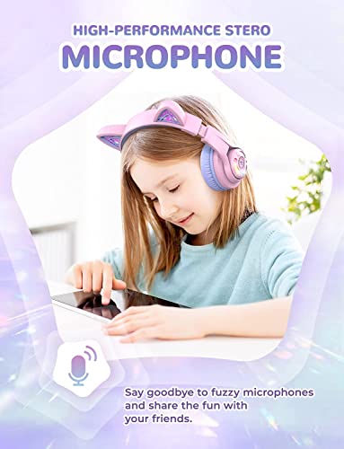 iClever Bluetooth hoofdtelefoon voor kinderen op het oor voor jongens en meisjes, verstelbare 85/94 dB volumeregeling, kinderkoptelefoon met microfoon voor school/tablet, mobiele telefoon, pc, tv - Image 8