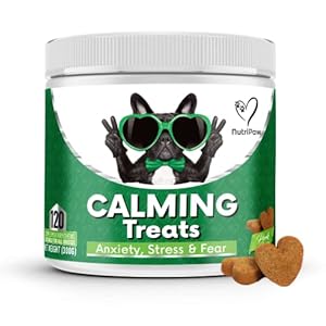 NutriPaw Calming Treats For Dogs – Reduce Stress, Fear, Separation Anxiety, Barking, Hyperactivity, Reactivity, Aggression, Travel Issues – Relaxation without Drowsiness dogs