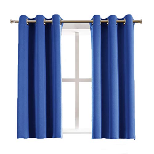 Aquazolax Grommet Top Bedroom Blackout Curtains - Home Decor Thermal Insulated Window Treatment Curtain Drapes for Dining Room, 1 Pair, 42x54-inch, Royal Blue
