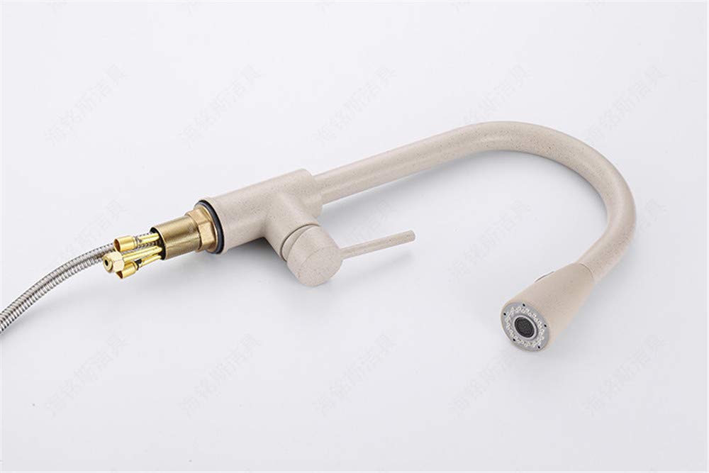 Retro Grifo De La Cocina Grifo Del Fregadero De La Cocina Caliente Y El Agua Fría Del Mezclador 360 Se Soporta Rotativa Avena Grifo Con La Cabeza De Ducha Extraíble Con Un Aireador Sola Manija