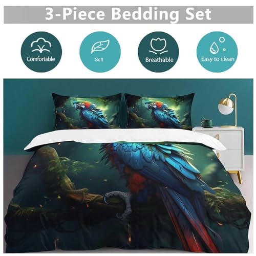 Housse de couette perroquet 220x240 lit King douce en microfibre