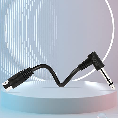 1/4 Inch to DIN 5 Pin Cable 90 Degree 6.35mm Male to MIDI 5Pin Male TRS Stereo Audio Cable for Speaker, Amplifier, Mixe, MIDI Keyboard etc (20 cm)
