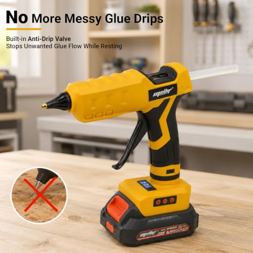 Image of Upgraded Cordless Hot Glue Gun Compatible with DeWalt 20V Battery Digital