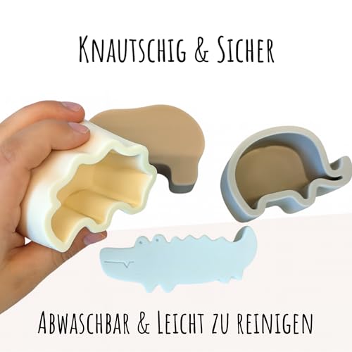 C|UTE – Montessori Spielzeug mit Namensgravur | Motorik Puzzle personalisiert für Babys u. Kinder | Steckspiel Geschenke zur Taufe Junge & Mädchen | BPA-frei | Geschenk 1 Geburtstag