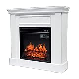 Electric Fireplace with Mantel TV Stand 1400W Energy Saving Freestanding Heater with Realistic & Adj