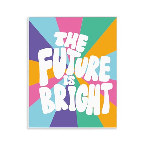 Stupell Industries Retro Future Is Bright Wall Plaque...