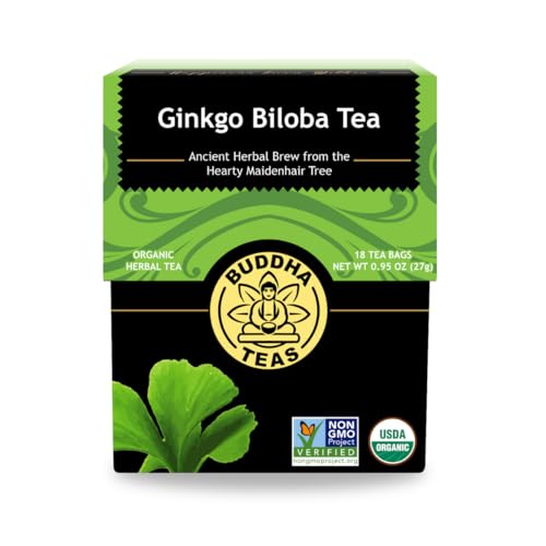 Nature Brand, Té orgánico Gingko Biloba, Kosher, sin cafeína, sin OMG, 18 bolsas de té sin lejía