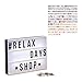 Produktbild Relaxdays 2 TLG. Light Box Set, Leuchtbox mit 325 Buchstaben & Symbolen, LED Leuchtschild, HxBxT: 22 x 30 x 4,5 cm, weiß/schwarz