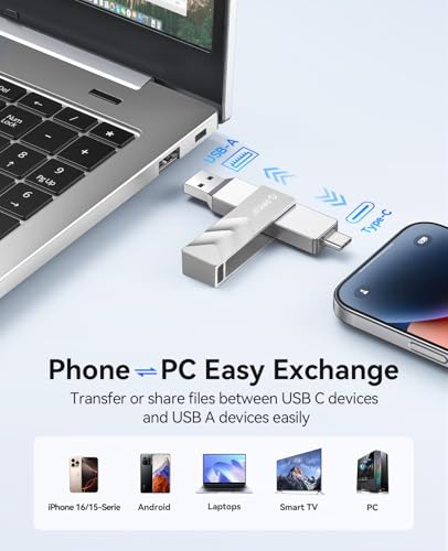 Image of ORICO 2TB Portable Solid State Drive, 1050MB /s Dual-Port Rotating Metal External SSD with 90 Click-Stop, Reliable Storage for iPhone 17, 16 Series, Type-C Smartphone, Mac, Audio, Vehicle - A101