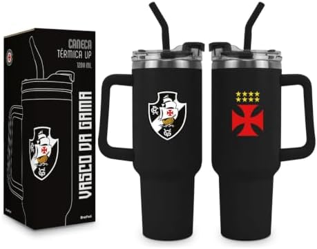 Brasfoot Caneca Térmica Up com Tampa Vedada, 1200ml, Preto, Conse...