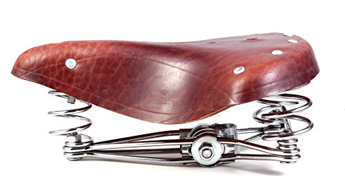 Aukmont Vintage Classic Comfort Leather Touring Low Rider Bicycle Bike Cycling Saddle Seat Coffee #TOP3