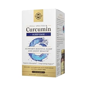 Solgar Full Spectrum Curcumin Sleep Ease, 60 Licaps – Supports Calm, Tranquil Rest & Relaxation, Antioxidant Support – Melatonin, PharmaGABA, Venetron, Curcumin – Non-GMO, Vegetarian – 30 Servings