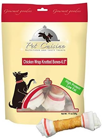 Pet Cuisine Dog Treats Puppy Chews Training Snacks,Chicken Wrap Knotted Bones-6.5",11.3 oz