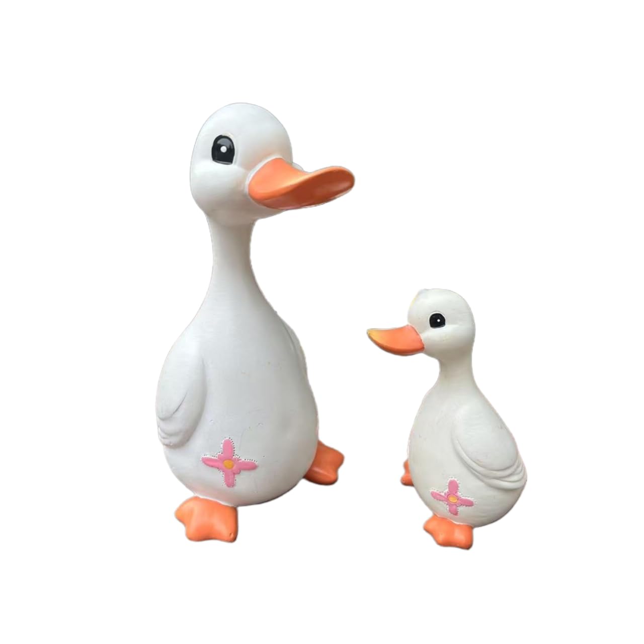 Canard blanc de jardin en résine : lot de 2 statues d'animaux réalistes pour extérieur et cour