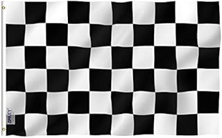 Anley Fly Breeze 3x5 Foot (90 X 150cm) Checkered Flag - Vivid Color and UV Fade Resistant - Canvas Header and Double Stitched - Black and White Racing Flags Polyester with Brass Grommets 3 X 5 Ft