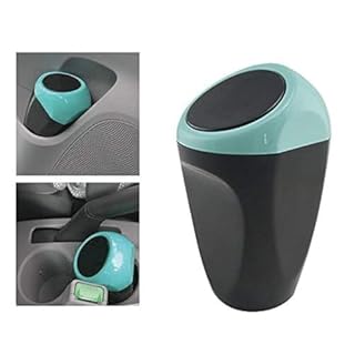 MRCARTOOL Mini Car Trash Can Plastic Garbage Bin 16x10x8CM Rubbish Container Waste Storage for Car Interior/Office/Home(Blue—Mini Trash Can)
