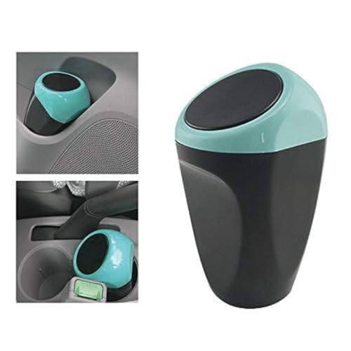 MRCARTOOL Mini Poubelle de Voiture en Plastique - Déchets Poubelle 16x8CM - Contenant de Stockage pour Voiture/Bureau/Maison (Bleu)