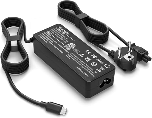 SiKER Cargador Portatil 65W USB C Ordenador Compatible con Lenovo ThinkPad T430 T440 T450 L440 E550 E560, Chromebook c330 s330 c340 s340 100e 300e 500e Serie, Yoga C720 C730 C740