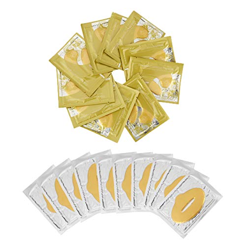 CCBeauty Under Eye Gel Pads Patches for Eye Bag Dark Circle Treatment Remover,10 Pairs Eye Mask and 10 Pcs Lip Mask