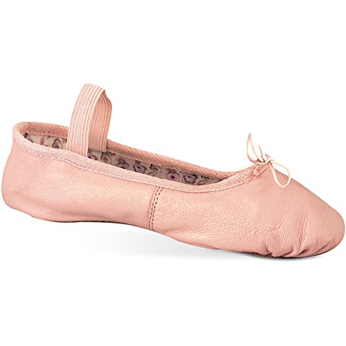 Danshuz Girl's Economy Student Ballet Flats Pink Leather Dance Shoes 7.5
