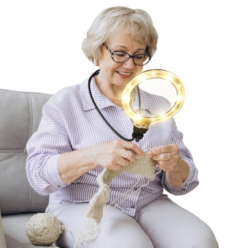 Hands Free Magnifying Glass with Light 15X